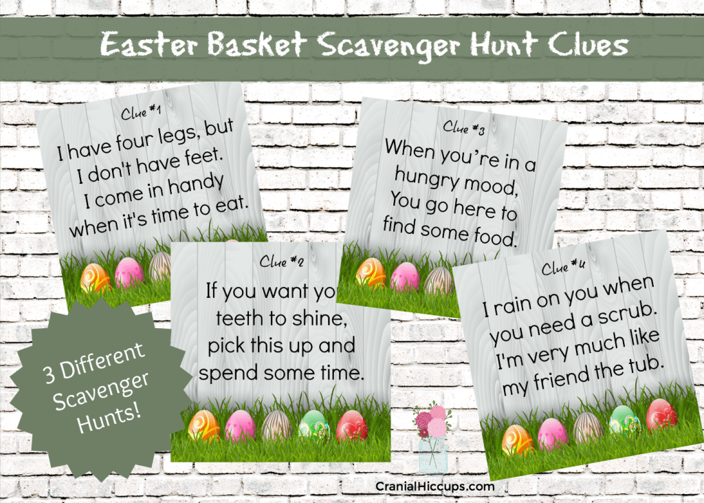 Easter Basket Scavenger Hunt Clues